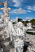 Famous Thailand temple or white temple, Wat Rong Khun,at Chiang Rai province, northern Thailand. 